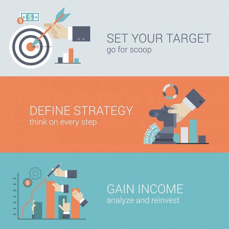 flat style business success strategy target infographic concept 126523 474